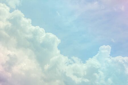 white clouds on blue sky backgroundの写真素材