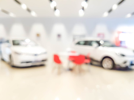 blurred showroom car : for background useの写真素材