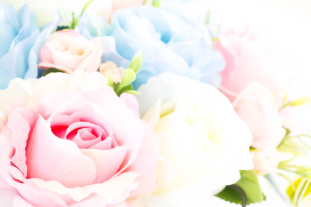colorful artificial flowers for decorationの写真素材