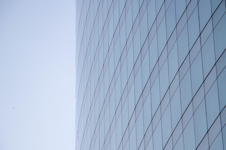 Exterior of a modern  building on blue sky background