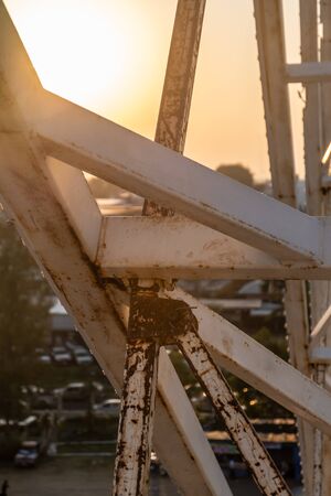 White steel structure on Sky at sunsetの写真素材