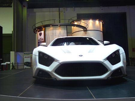 DUBAI, UAE - DECEMBER 19, 2009: Zenvo ST1 on display during Dubai Motor Show 2009 at Dubai Int'l...