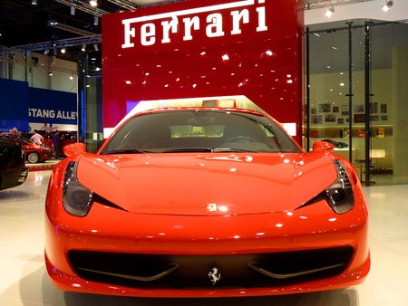ABU DHABI, UAE - DECEMBER 10: Ferrari 458 Italia on display during Abu Dhabi Int'l Motor Show 2010 at Abu Dhabi Int'l Exhibition Centre December 10, 2010 in Abu Dhabi,United Arab Emirates.のeditorial素材