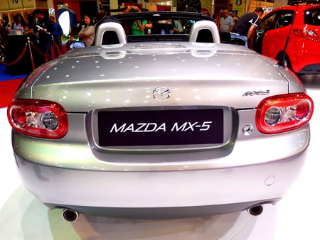 ABU DHABI, UAE - DECEMBER 10: Mazda MX-5 on display during Abu Dhabi Int'l Motor Show 2010 at Abu Dhabi Int'l Exhibition Centre December 10, 2010 in Abu Dhabi,United Arab Emirates.のeditorial素材