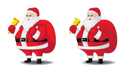 2 styles cartoon vector santaclausのイラスト素材