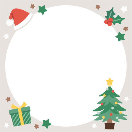 christmas simple frame / background materialのイラスト素材