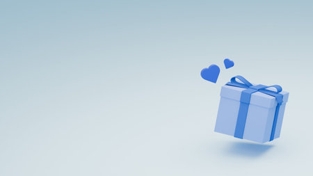 3DCG illustration of a gift box and a heartの写真素材
