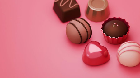 3dcg illustration image of chocolate for valentine's dayの写真素材