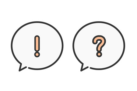 illustration material of simple speech and surprise quest markのイラスト素材