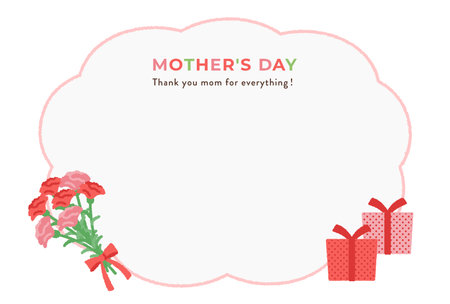 present and carnation message card illustration materialのイラスト素材