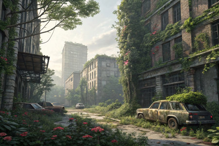 A female robot walks through the streets of Kuala Lumpur, Malaysia.の素材