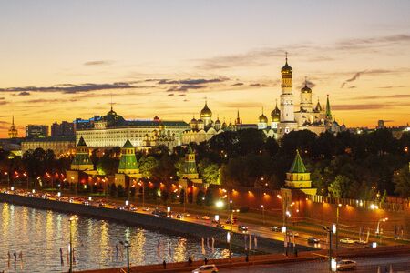 Night View of Moscow Riverの写真素材