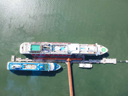 Port Klang, Malaysia- Circa February, 2020: Big cruise ship parking at the Boustead Cruise Terminal...