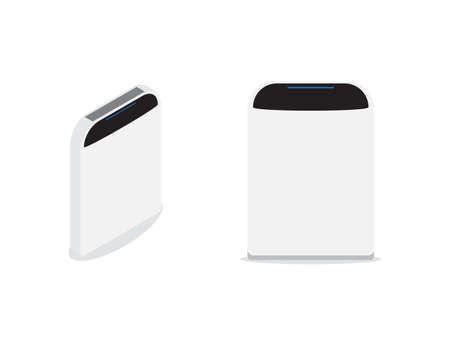 A vector of flat and isometric smart home air purifier on white backgroundのイラスト素材
