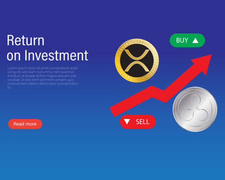 A Vector Of Ripple Coin Or Xrp With Graph Buy And Sell For Return On Investment Concept Trading Bitcoin Is Starting Giving High Return To Investor Ù…ÙˆÙ‚Ø¹ ØªØµÙ…ÙŠÙ…ÙŠ