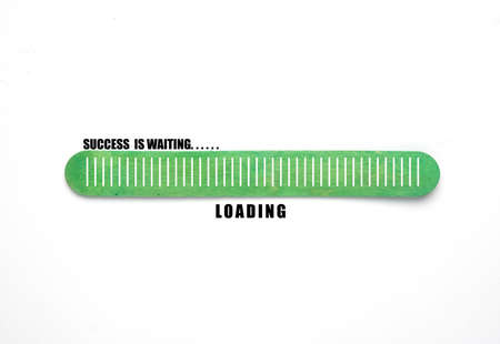 A picture of ice cream stick with bar, success is waiting and loading word. Be patient success will...