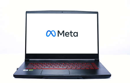 "Kuala Lumpur, Malaysia-Circa October,2021: A laptop with Meta Platform Inc logo on it. Formerly known as Facebook Corporation.のeditorial素材