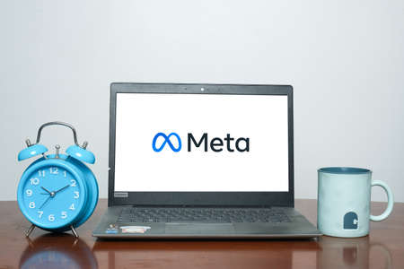 "Kuala Lumpur, Malaysia-Circa October,2021: Selective focus of Meta Platform Inc logo at laptop. Formerly known as Facebook Corporation.のeditorial素材