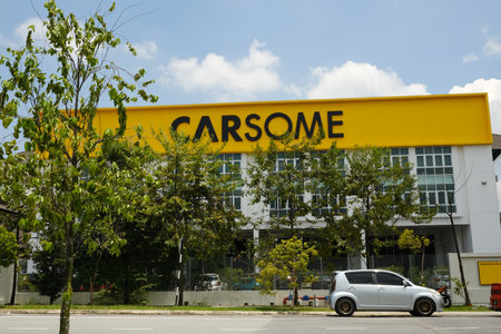 Setia Alam, Malaysia- Circa March, 2022: A picture of Carsome warehouse with car insight during...