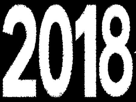 2018 number on background. 2018 new year sign.