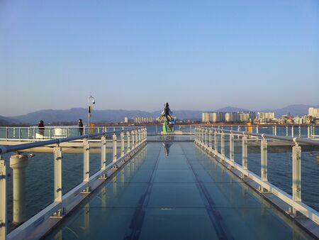 Sky walk over Soyang Lake in Chuncheon city.