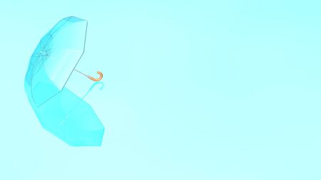 Colorful umbrella with shadow on a delightful color background. 3D rendered Transparent umbrella with all parts visible on a colored floor.の写真素材