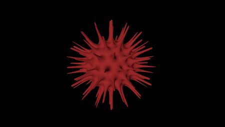 3D illustration of a virus particle. Closeup of a virus structure against clear background with copy space for textの写真素材