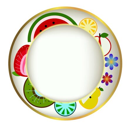Vector Illustration illustration of the new my plate replacing food pyramid.のイラスト素材