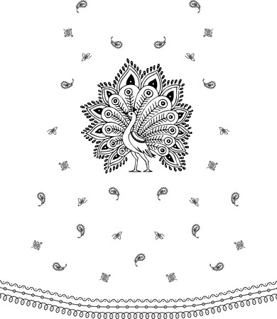 Paisley mehndi vector floral designのイラスト素材