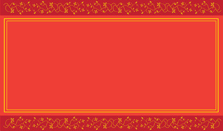 Red background with floral ornamentのイラスト素材