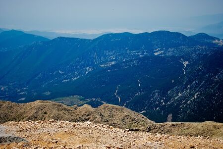 View from Tahtali mountain near town Kemer, Turkeyの写真素材