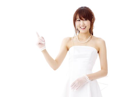 bride in beauty white dressの写真素材