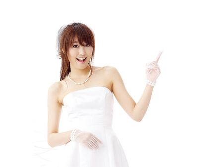 bride in beauty white dressの写真素材