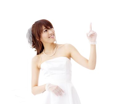 bride in beauty white dressの写真素材