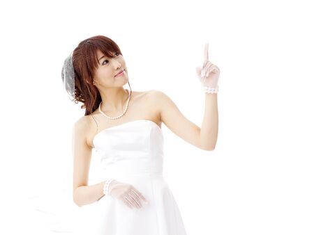 bride in beauty white dressの写真素材