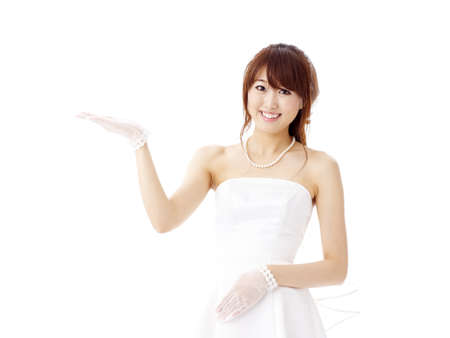 bride in beauty white dressの写真素材