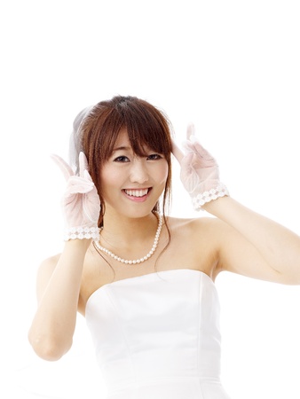 bride in beauty white dressの写真素材