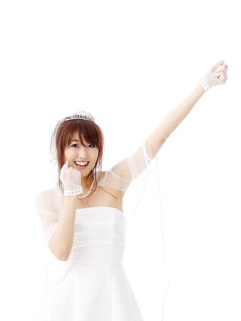 bride in beauty white dressの写真素材
