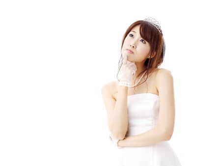 bride in beauty white dressの写真素材