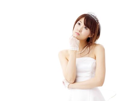 bride in beauty white dressの写真素材