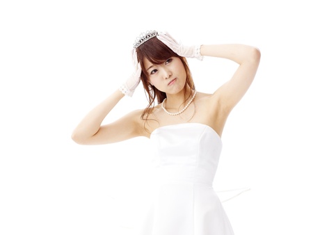bride in beauty white dressの写真素材