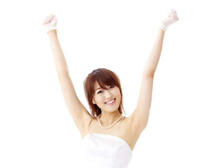 bride in beauty white dressの写真素材