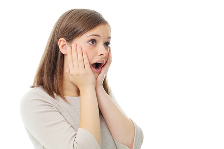 An unsuspecting woman is stunned  Frightened and helpless の写真素材