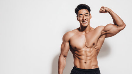 Muscular male portraitの素材