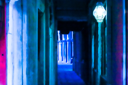 Vintage Street lamp at Dusk in Venice Italyの写真素材