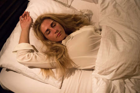 Girl sleeping in bed