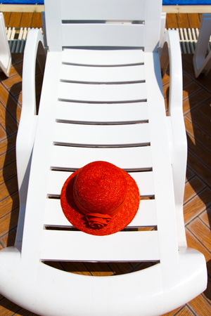 Sun chairs at the poolの写真素材