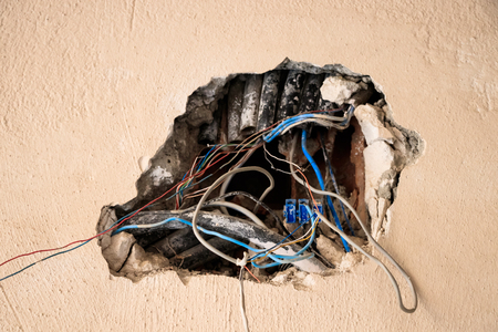 Damaged Power Cableの写真素材