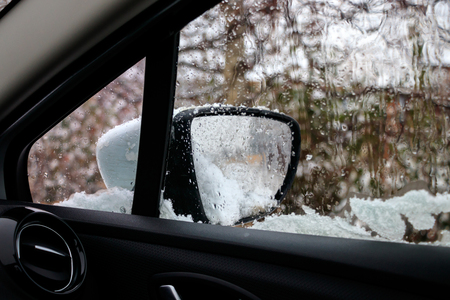 Driving in winterの写真素材