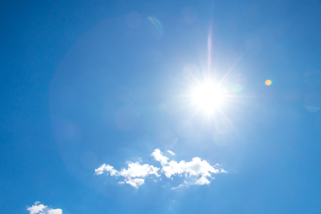 Bleak hill and blue skyの写真素材